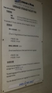 Tarifs consigne Manille Airport