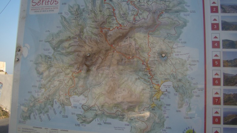 Carte de randonnées à Serifos Island